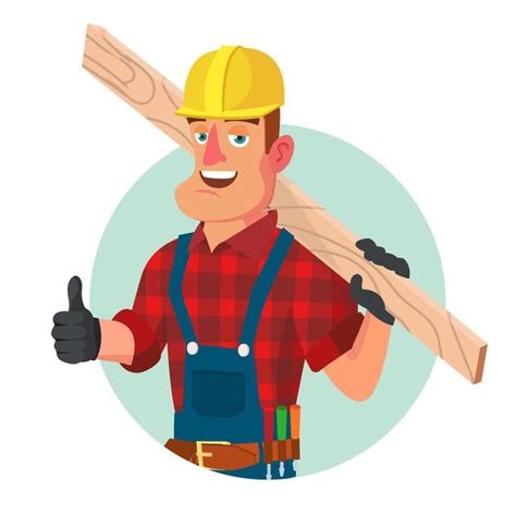 Classic Worker Or Carpenter Vector Civil Engineering Construction