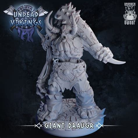 Giant Draugr Undead Resin Miniature Undead Vikings Series Etsy
