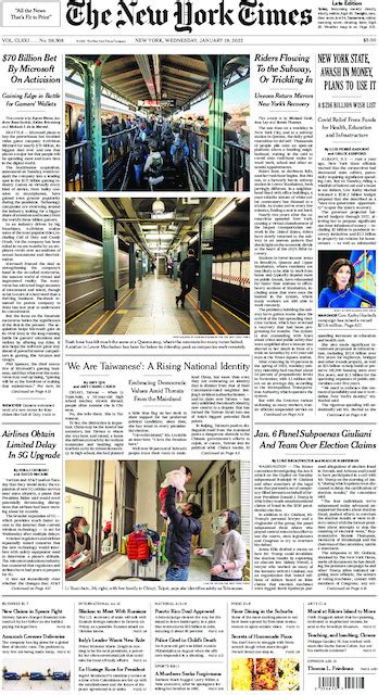 The New York Times International Edition In Print For Thursday Jan 20 2022 The New York Times