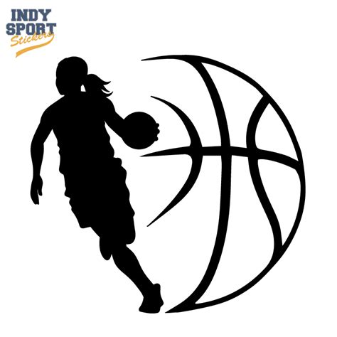 Basketball Player Girl Silhouette With Ball Design Decal Indy Sport