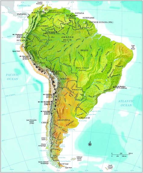 South America Relief Map 