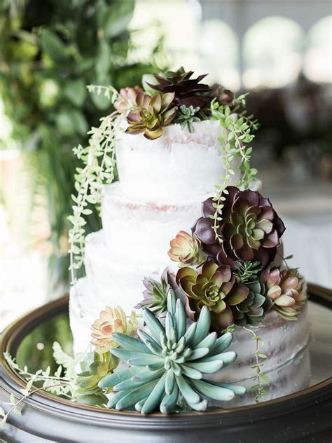 Trendy And Bold Succulent Wedding Cakes Weddingomania