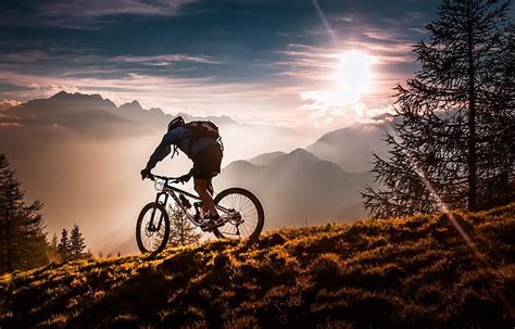 Hd Wallpaper Nature Bicycle Mountain Bikes One Person Real People