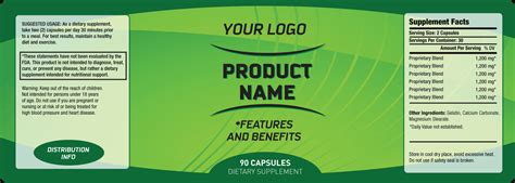 45 Elegant Vitamin Bottle Label Template For Dietary Supplement Label