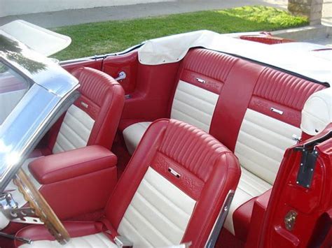1965 Mustang Cv Pony Upholstery Red And White 1965 Mustang Mustang