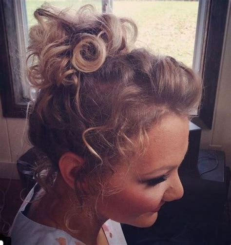 40 Creative Updos For Curly Hair Curly Hair Updo Curly Hair Up