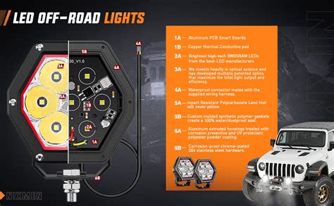 Nilight 4 Inch Hexagon Led Pod Lights With Drl 30w 2600lm