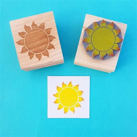 Sun Stamp Glowing Sun Rubber Stamp By Skull And Cross Buns Bbq