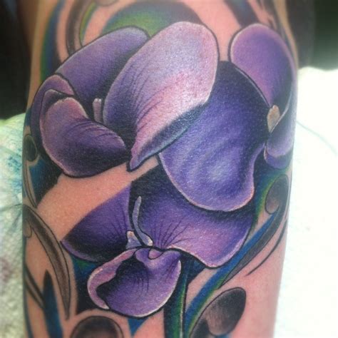 Sweet Pea Flower Tattoo On Side Flower Tattoo Shoulder Flower Tattoo
