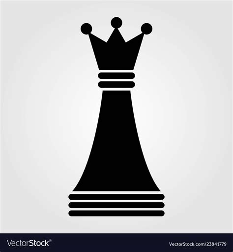 Chess Queen Icon Isolated On White Background Vector Image
