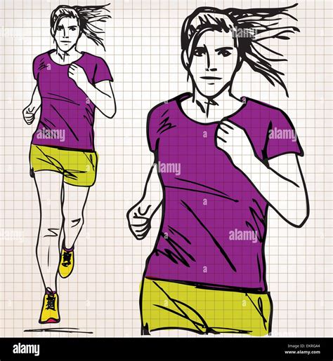Female Runner Sketch Illustration Stock Vector Image And Art Alamy