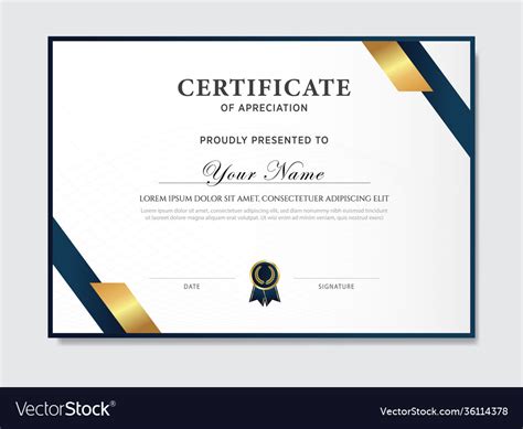 Creative Certificate Appreciation Award Royalty Free Vector