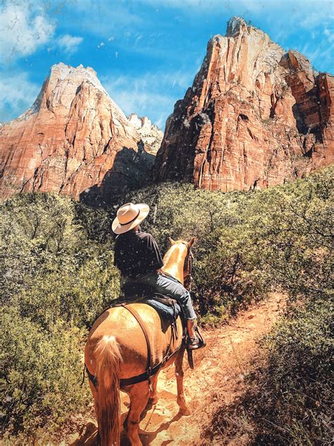 Horseback Riding In Zion National Park Palm Trees And Pellegrino