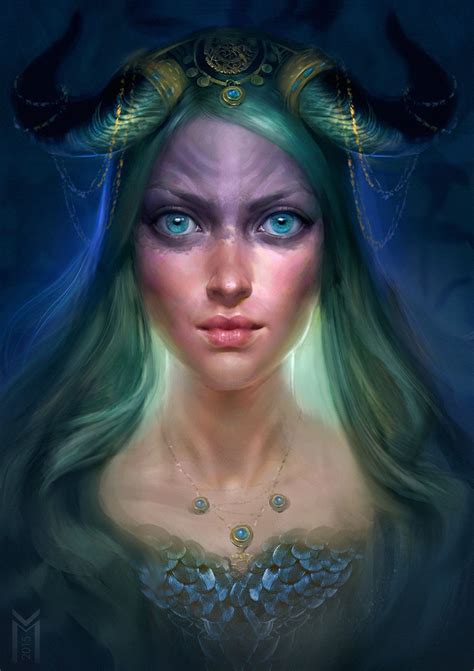 Satyr Girl Maria Poliakova Fantasy Art Women Digital Art Girl Face
