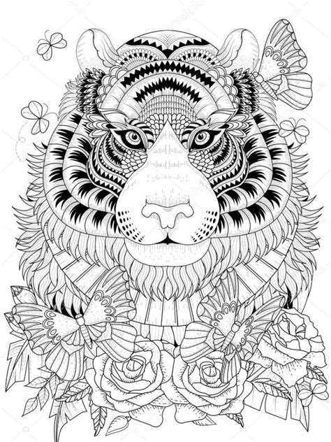 Printable Tiger Coloring Page Mandala