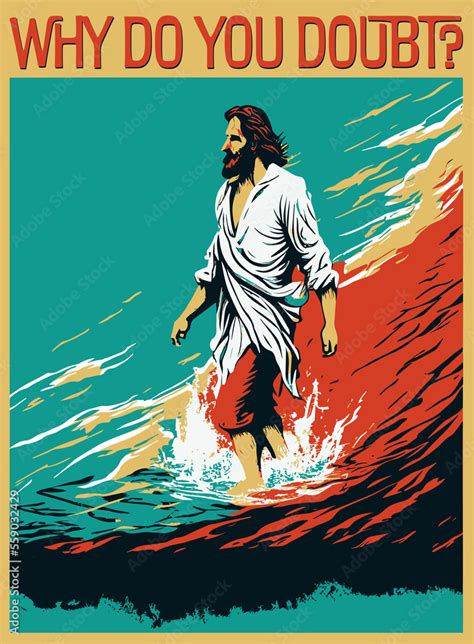 Jesus Walking On Water Stock Illustration Adobe Stock