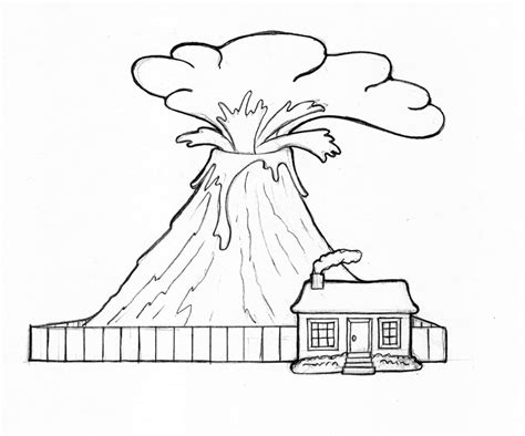 Dibujo Para Colorear De Volcán 30489
