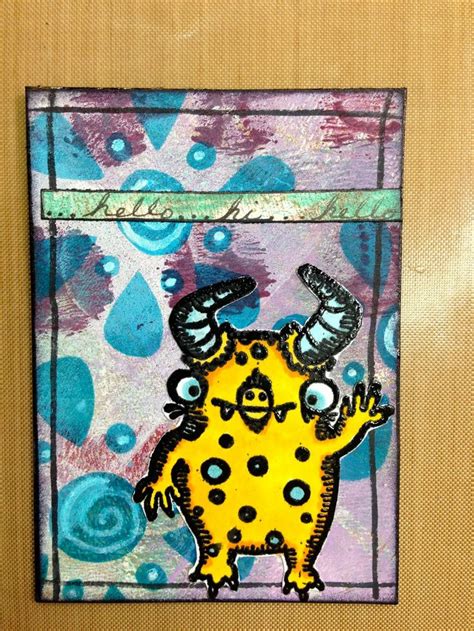 Claudines Art Corner Making Atcs With Gelli Print Backgrounds