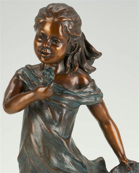 Lot 1029 Rosalind Cook Bronze Sculpture Girl W Flowers Or Spring