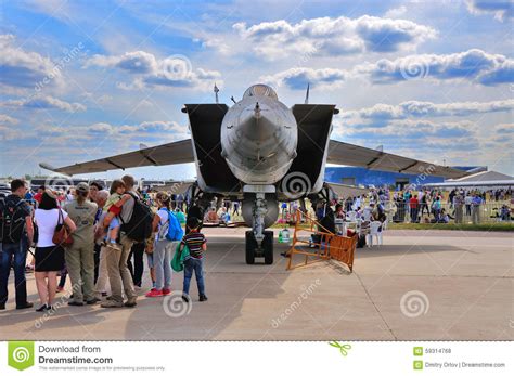 Moscow Russia Aug 2015 Supersonic Interceptor Mig 25 Foxbat