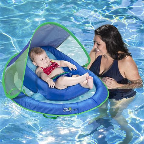 An image search turned up several designs. Baby Spring Float with Sun Canopy - For Infants - Toy Sense