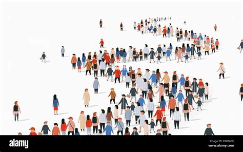 Crowd Of Buisness People Standing In A Line People Crowd Vector