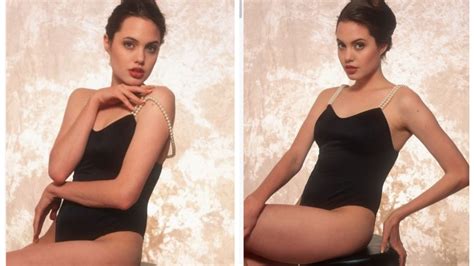 angelina jolie poses for a throwback portrait pic in a bikini sets internet on fire
