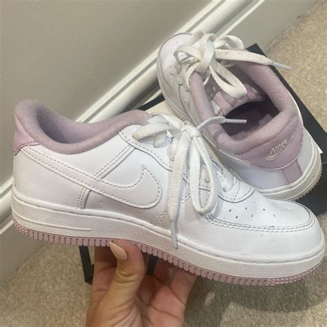 Nike Air Force 1 Uk Size 1 ⭐️ White And Purple Depop