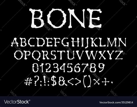 Bones Font Halloween Abc Type Uppercase Alphabet Vector Image