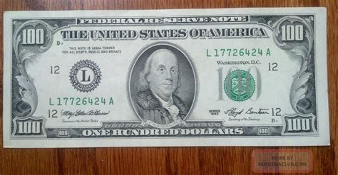 1990 Us 100 Dollar Bill San Francisco L17726424a Crisp