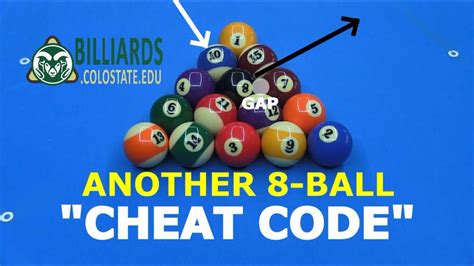 Amazing 8 Ball Cheat Code 2nd Ball Break With A Side Gap To
