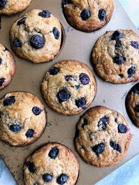 Healthy Blueberry Banana Muffins Recipe Banana Blueberry Muffins