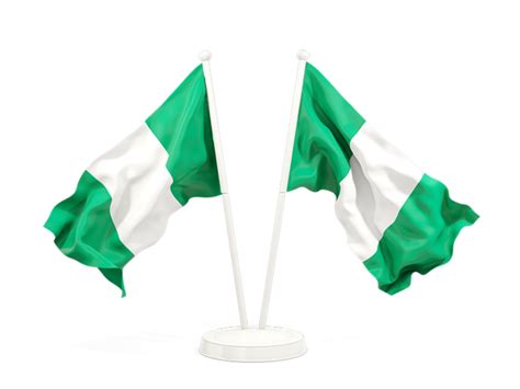 Two Waving Flags Illustration Of Flag Of Nigeria