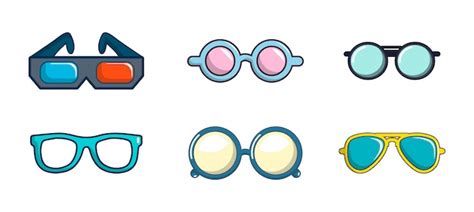 Premium Vector Glasses Icon Set Cartoon Set Of Glasses Vector Icons
