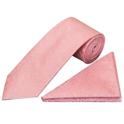 Pink Paisley Classic Tie And Handkerchief Set