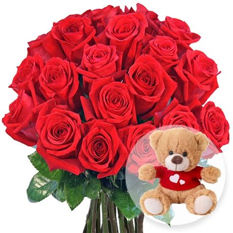 From fans for fans team jill valentine biohazard (laura, michelle, christian, magnus 20 langstielige rote Premium-Rosen und Love-Teddy 16184