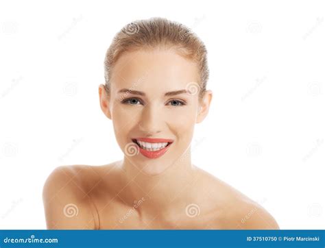 Portrait Of Beautiful Topless Caucasian Woman Stock Photo Image Of