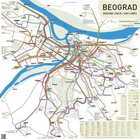 Beograd Dnevne Linije Velika Mapa Map Of Belgrade Public Transport Bus