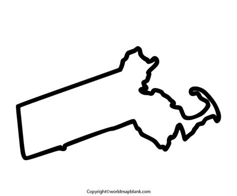 Massachusetts State Outline Clip Art Sketch Coloring Page