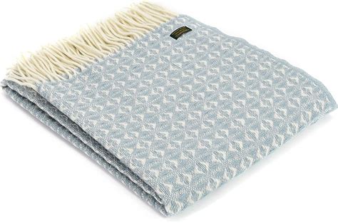 Tweedmill Cobweave Duck Egg Wool Throw Home And Kitchen