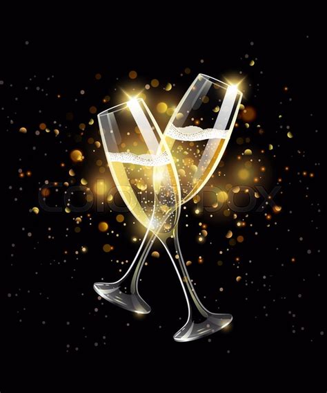 Sparkling Glasses Of Champagne On Stock Vector Colourbox