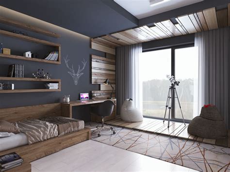 Teenager Room In Contemporary Style On Behance Boy Bedroom Design