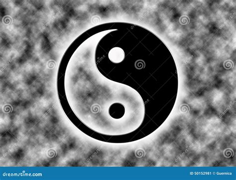 Ying Yang Zen Dramatically With Clouds Stock Illustration