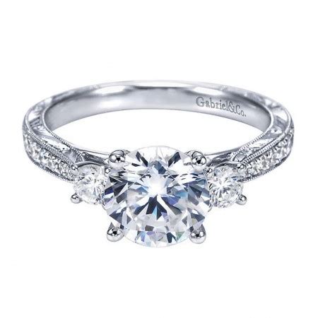 The age of the antique engagement rings spans from the 1880s until the 1970s. Antique Style Three Stone Engagement Ring Setting ER7290W44JJ