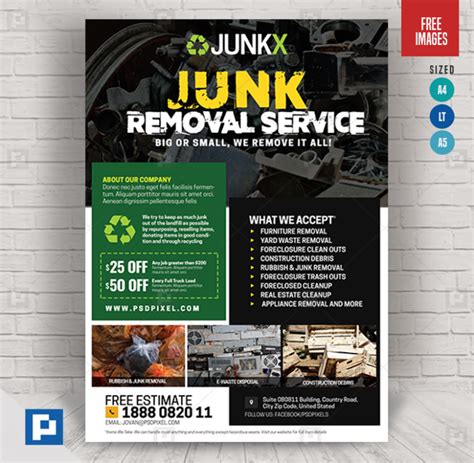 Junk Cleanup And Removal Flyer Psdpixel