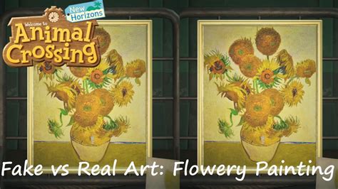 Animal Crossing New Horizons Fake Vs Real Art Flowery Painting