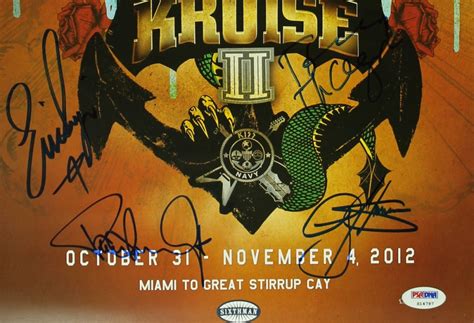 Kiss Band Signed 11x17 Concert Poster With Gene Simmons Paul Stanley