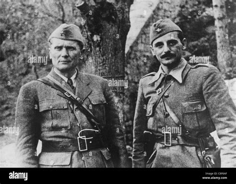 josip briz tito 1892 1980 at left as yugoslav partisan leader with major general kosta