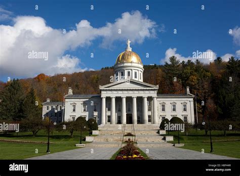 Vermont State House Capital Building Is Located In Montpelier Vt Usa
