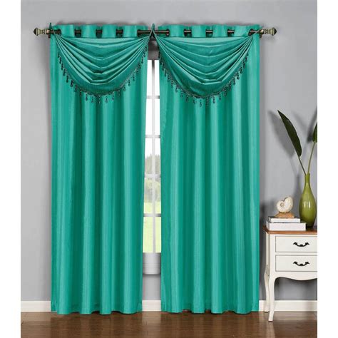We aim to offer curtains of fantastic quality at great prices. Window Elements Semi-Opaque Jane Faux Silk 54 in. W x 95 ...